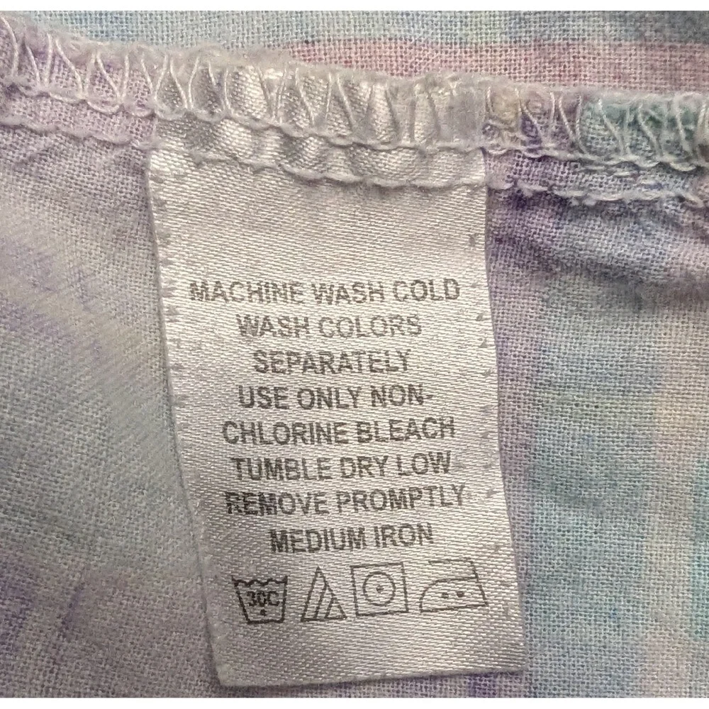 Dreams & Co Womens Pastel Plaid Cotton Pajama Set 2PC Purple Blue Pink Large